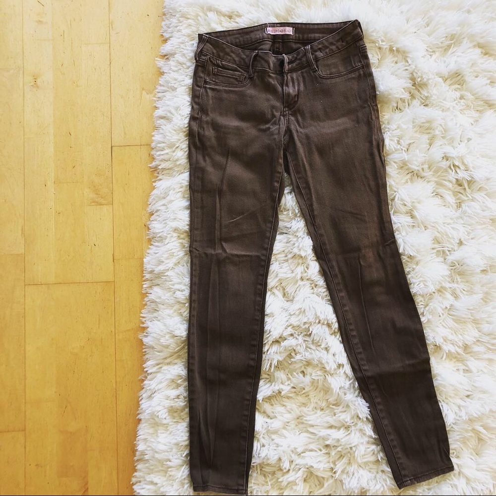 Brown jean bottoms
